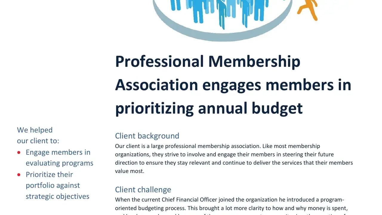Professional Association: Engaging Members in Budget Prioritization – Case Study Thumbnail