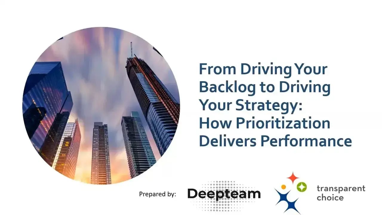 From driving your backlog to driving your strategy: How prioritization delivers performance webinar thumbnail