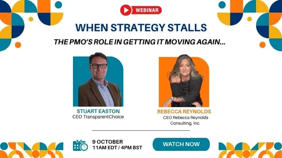 When Strategy Stalls – The PMO’s Role in Getting It Moving Again webinar thumbnail