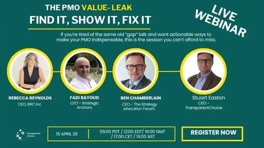 Webinar - The PMO Value Leak: Find it, show it, fix it