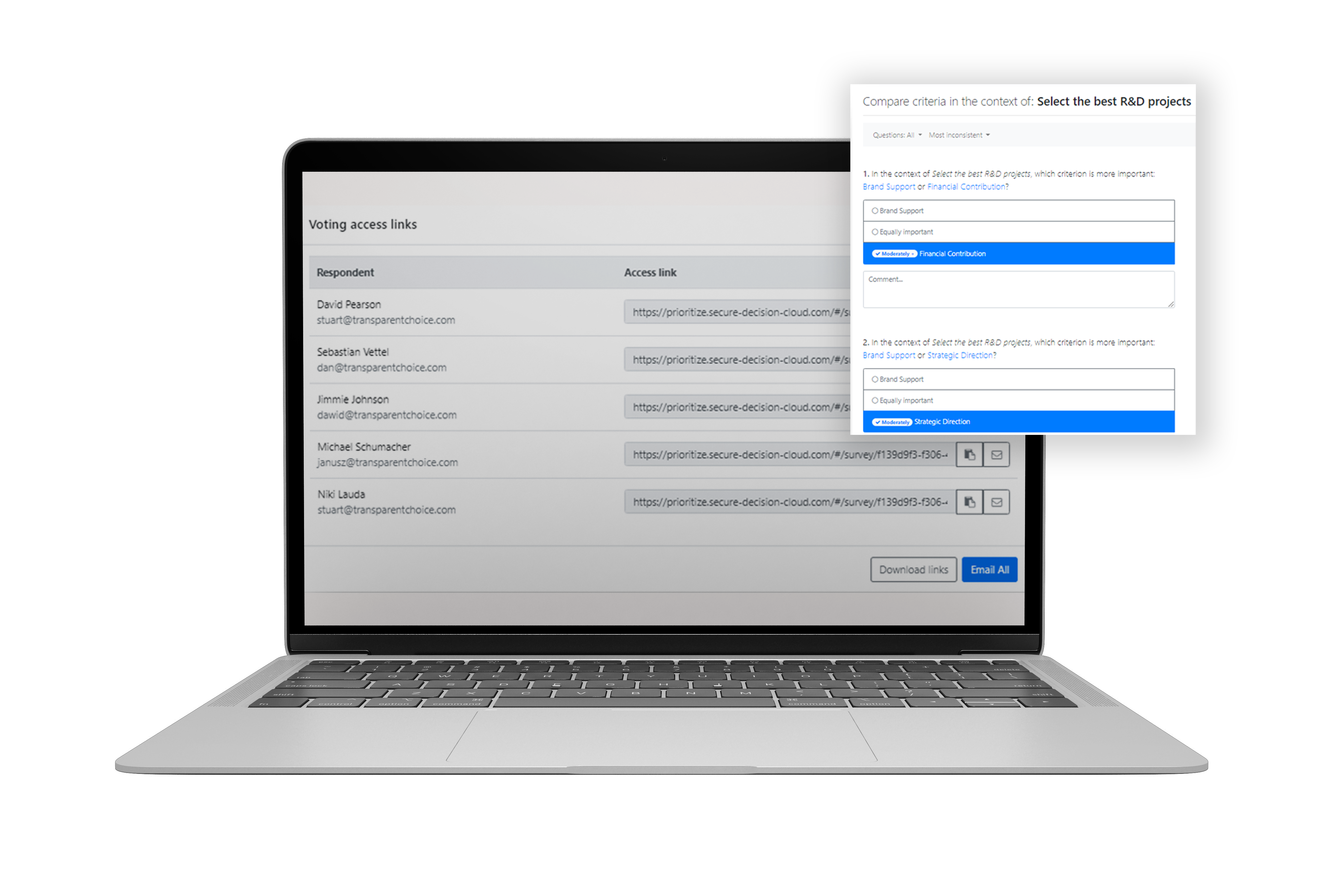 pairwise surveys in transparentchoice software